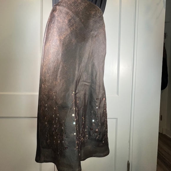 Max Studio Silk Skirt w/Vertical Sequins & Stitch - Picture 7 of 7